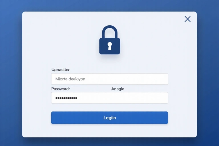 Secure login interface with a lock icon and user credentials